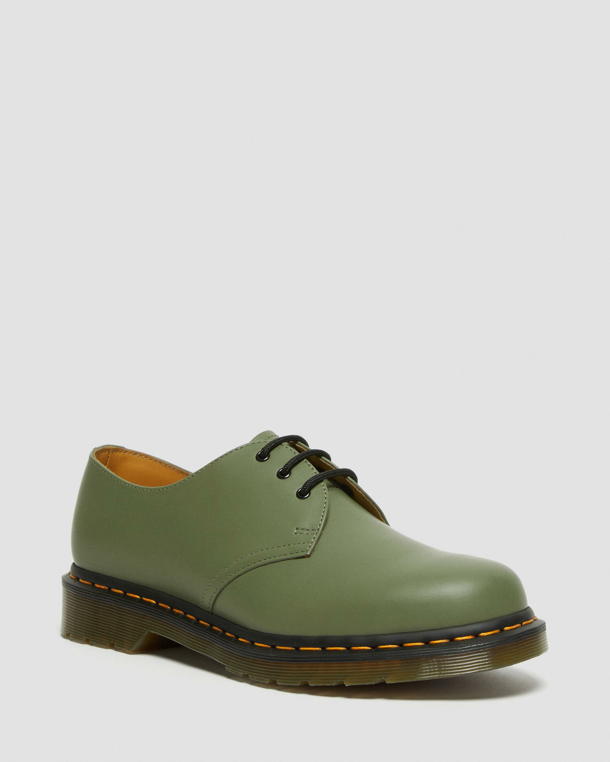 1461 Smooth Leather Oxford Shoes Khaki Green Smooth Leather - Women Dr ...